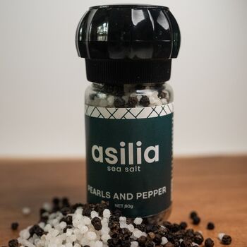 Salt Pearls And Organic Black Pepper Grinder, 3 of 3