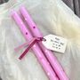 Pink Love Heart Taper Candles, thumbnail 2 of 4