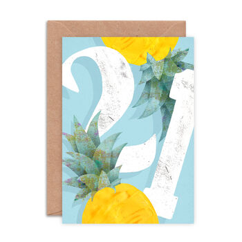 21st Birthday Illustrated Pineapple Card, 2 of 2