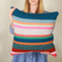 Bold Contrasting Stripe Rectangle Cushion Soft Wool, thumbnail 5 of 6