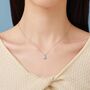 Sterling Silver Genuine Tiny Blue Turquoise Pear Necklace, thumbnail 5 of 11
