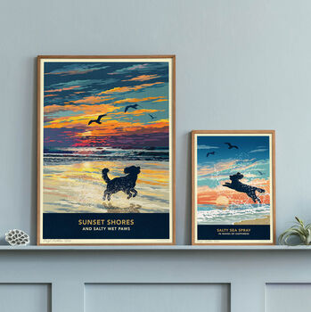 Cockapoo Limited Edition Beach Sunset Gift Print, 5 of 12