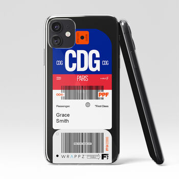 Personalised Paris Ticket Design Clear Phone Case, 3 of 5