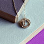 Double Looped 925 Sterling Silver Pendant Necklace, thumbnail 3 of 9
