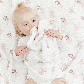 Dusky Pink Floral Baby Blanket And Comforter Gift Set, Cottage Wildflowers, 6 of 11
