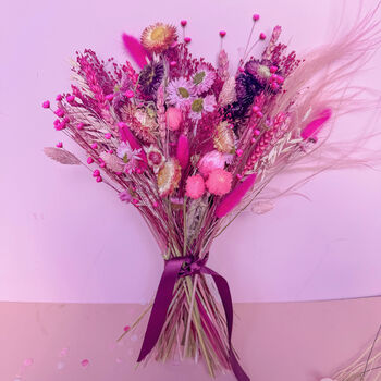 Bright Pink Dried Flower Arrangement, 2 of 5