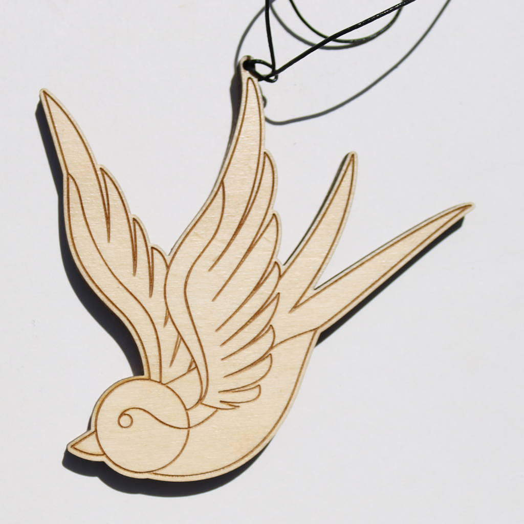 Hanging Wooden Swallow Nursery Decoration, 1 of 5