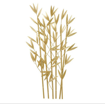 New! Luxury Frameless Gold Bamboo Leaf Wall Art Decor, 5 of 5