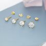 Simple Cz Crystal Stud Earrings In Sterling Silver, thumbnail 4 of 12