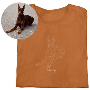 Personalised Pet Portrait Full Body Outline T Shirt, 5 of 10
