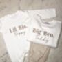 Sibling Personalised Embroidered Babygro, thumbnail 1 of 4