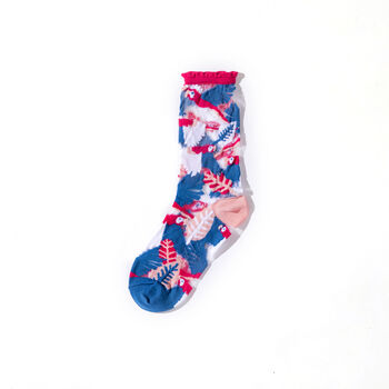 Parrot Sheer Socks Pink Cuff, 4 of 6