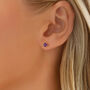 9ct Gold February Amethyst Birthstone Stud Earrings, thumbnail 2 of 4