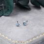 Sterling Silver Tiny Aquamarine Stud Earrings, thumbnail 7 of 12