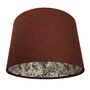 Russet Dark Red Tweed Floral Lined Drum Lampshade, thumbnail 1 of 6