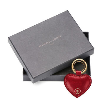 Red Heart Shaped Leather Key Ring. 'The Mimi', 5 of 9