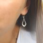Sterling Silver Swirl Teardrop Dangly Earrings, thumbnail 2 of 6