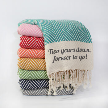 Personalise Cotton Sofa Throw, Garden Shawl, Christmas Gift For Wife, 10 of 11