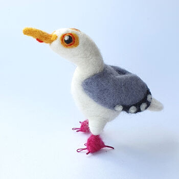 Needle Felted Seagull Decoration Standing Ornament, 6 of 10
