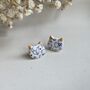 Blue Floral Ceramic Cat Earrings Vintage Blue, thumbnail 4 of 8