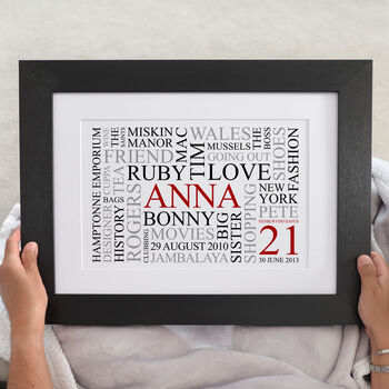 Personalised 21st Birthday Word Art Print, 2 of 12