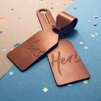 Leather Couple Luggage Tags, 6 of 6