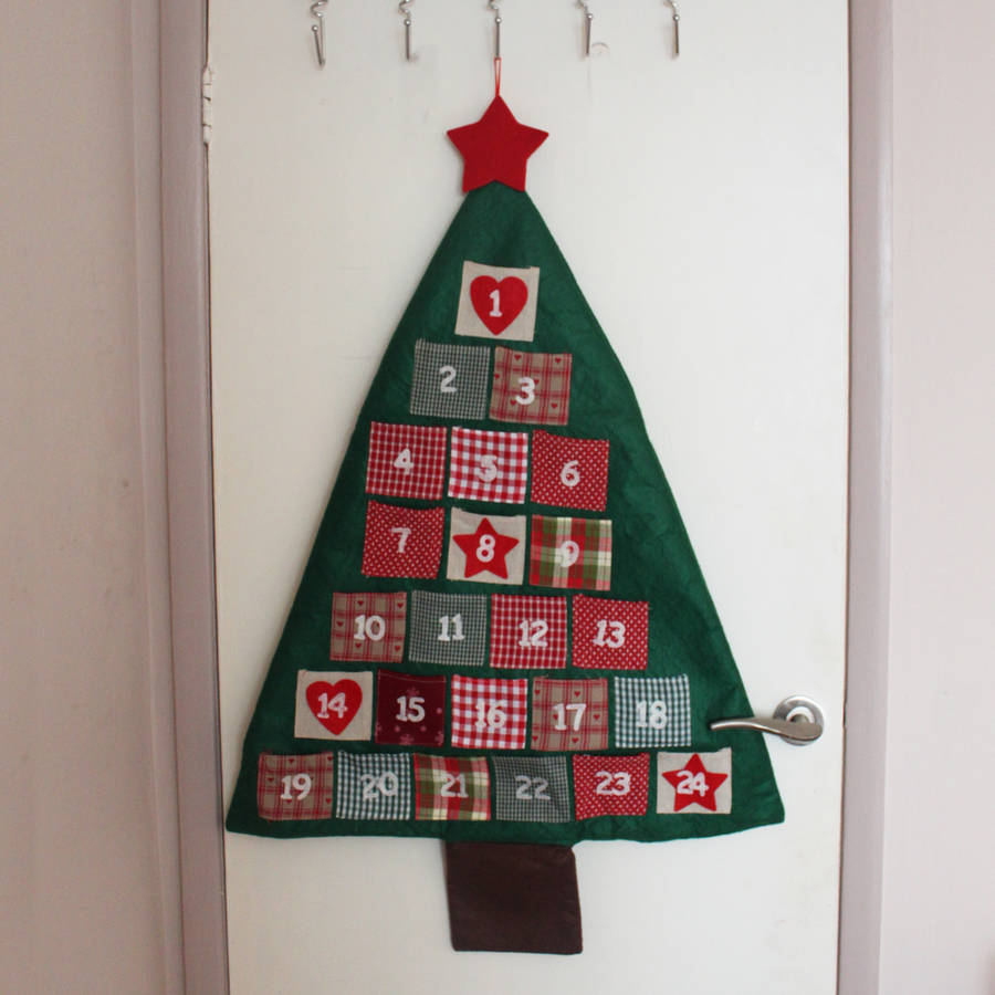 Large Fabric Christmas Tree Advent Calendar By Posh Totty Designs