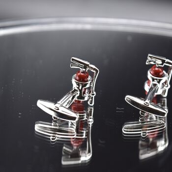 Fire Extinguisher Cufflinks 316 L Stainless Steel Fireman Gift, 5 of 5