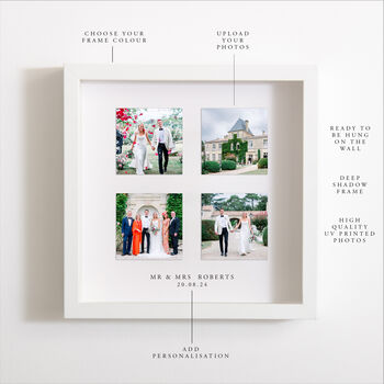 Personalised Wedding Photo Collage Frame, 3 of 11