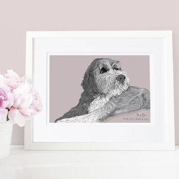 Personalised Hand Drawn Pet Dog Portrait, 8 of 10