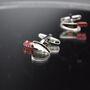 Chef’s Knife Cufflinks Silver And Red Kitchen Gift For Food Lovers And Chefs, thumbnail 6 of 6