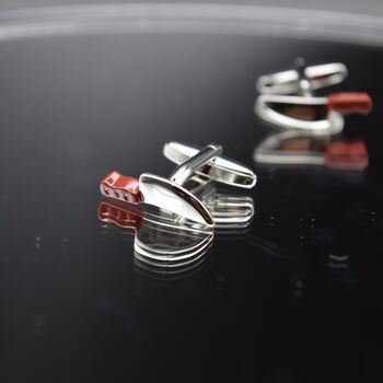Chef’s Knife Cufflinks Silver And Red Kitchen Gift For Food Lovers And Chefs, 6 of 6