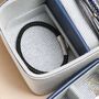Men's Blue Stripe Rectangular Travel Jewellery Case, thumbnail 2 of 5