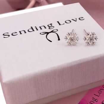 Snowflake Stud Earrings Christmas Gift For Her, 4 of 10