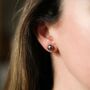 Seville Black Freshwater Pearl Stud Earrings, thumbnail 2 of 4