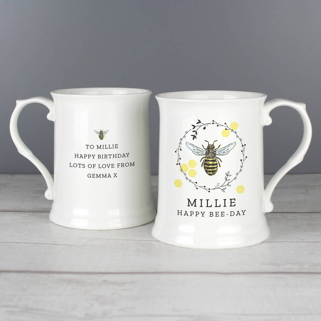Personalised Bone China Bee Mug By Blackdown Lifestyle