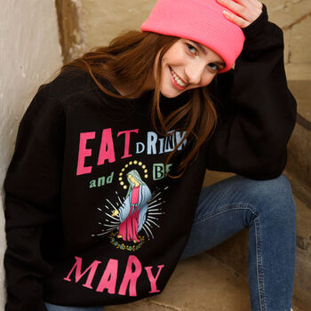 Eat Drink And Be Mary Women's Christmas Jumper, 2 of 5