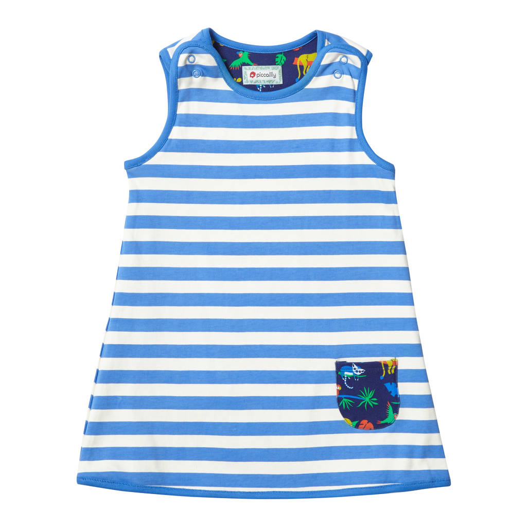 baby girls safari jungle reversible sleeveless dress by piccalilly ...