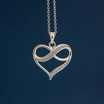 Infinity Heart Necklace In Sterling Silver, 4 of 11