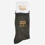 Women's Glitter Socks Black Gold Zodiac Aquarius, thumbnail 5 of 5