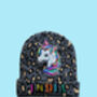 Kids Personalised Beanie Grey Leopard, thumbnail 4 of 10