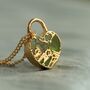 Padlock Gemstone Heart Necklace, thumbnail 6 of 12