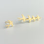 Sterling Silver Asymmetrical Flying Swallow Stud Earrings, thumbnail 1 of 7