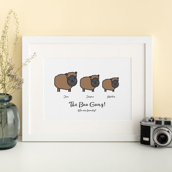 Personalised Sheep Family Print, 4 of 8
