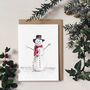Snowman Hand Painted Christmas Card, thumbnail 1 of 2