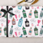 Mother's Day Wrapping Paper With Gin Design, Three Sheet Pack, thumbnail 2 of 3