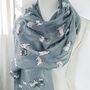 Pug Dog Print Cotton Blend Scarf, thumbnail 3 of 6