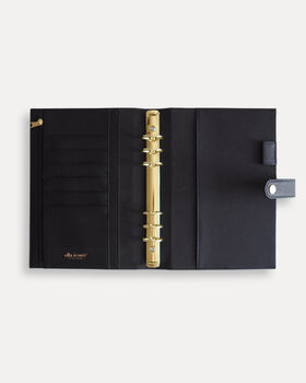 Vegan Leather A5 Ring Binder Planner | Black, 4 of 5
