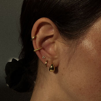 Croissant 14k Gold Plated Ear Cuff, 2 of 7
