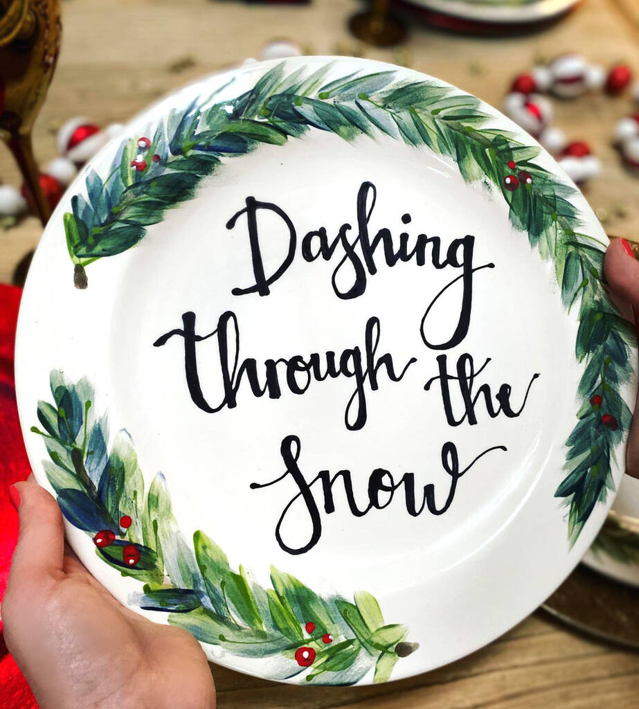 Personalised Hand Painted Christmas Quote Plate
